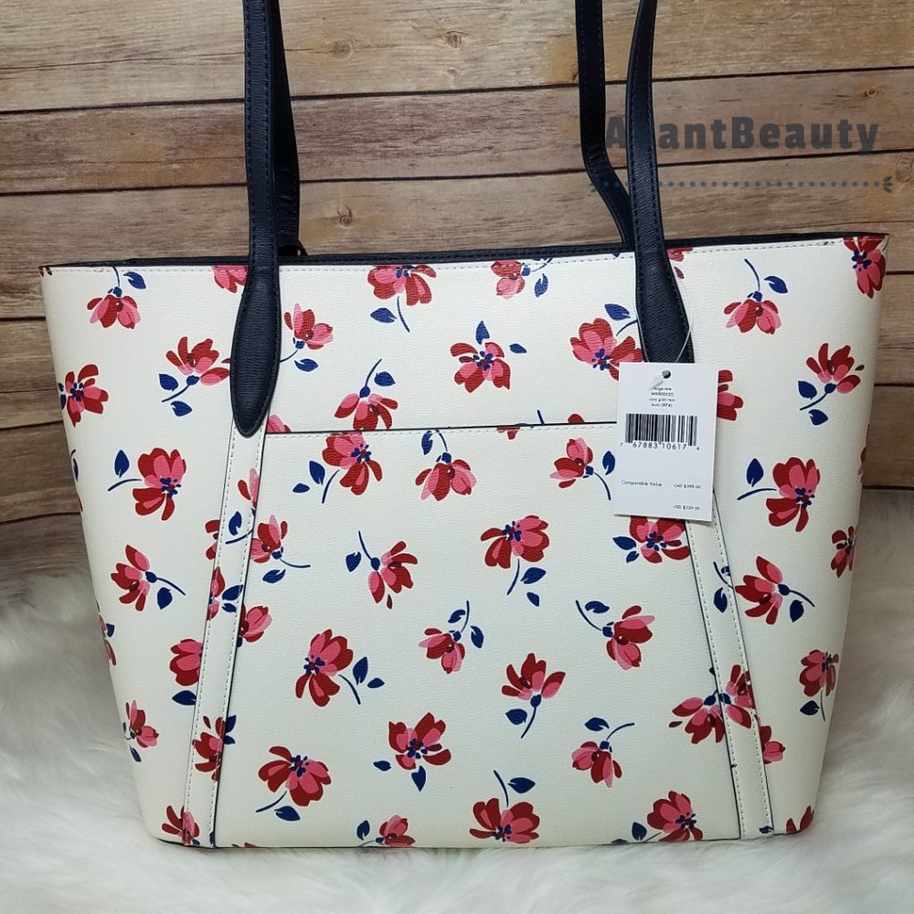 Kate Spade Cara Garden Toss White Floral Tote - Picture 8 of 15